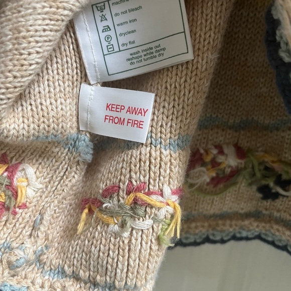 Laura Ashley Vintage Floral Knit Cardigan Sweater Cottagecore - Picture 5 of 6